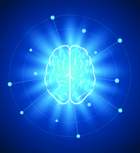 Vector brain design template. Elements are layered separately in vector file.