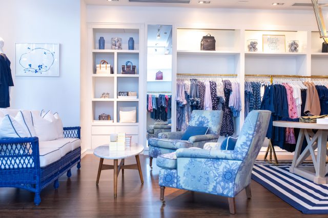 Draper_James_Store Horten plays an integral role in operations for the company’s three brick-and-mortar locations and pop-up shops. Pictured here is a glimpse from inside a Draper James store.