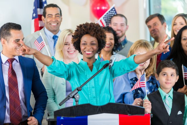 Mayoral candidate addresses supporters at rally