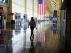 Lone figure walking through Reagan International Airport