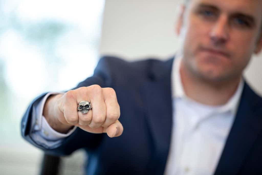 Jason Waidzulis and the ring his father gave him.