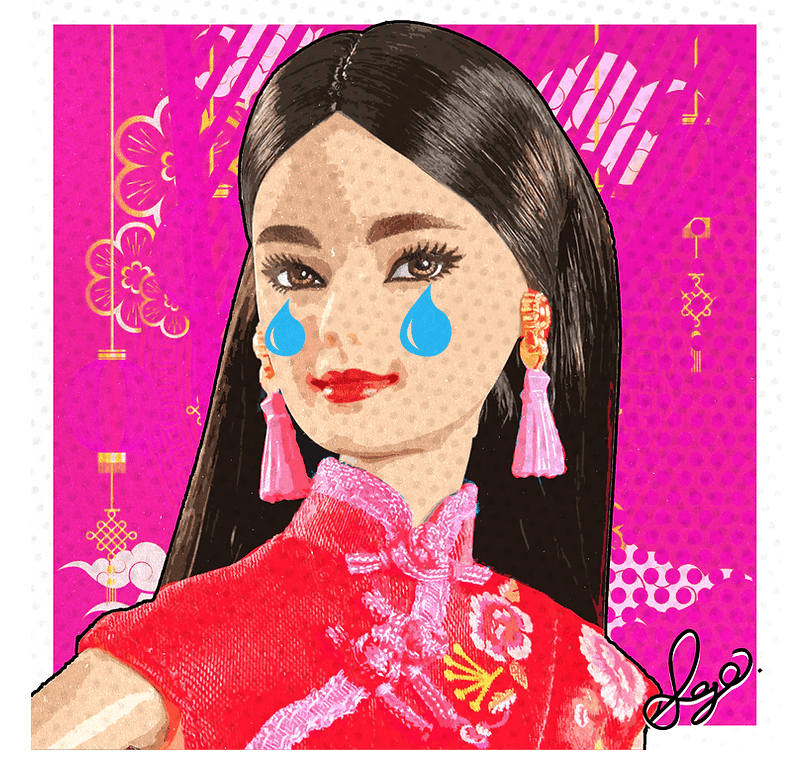 “Babi Wawa means Barbie doll in Mandarin Chinese. It’s an onomatopoeia of sorts—suggesting that Barbie dolls are for crying babies. In subliminal pop art flavor, this piece is open to various interpretations, ranging from the fantasy of perfection, an eroding sense of self and identity when culturally appropriated, to the anthropomorphic feelings of a Barbie doll when it is discarded.” Go says, “I pay special vintage homage to the advertising style of Shanghai-style posters of the 1900s, primarily marketing tobacco, perhaps an apt metaphor for the degrading or enhancing effects of capitalistic hegemony.” Image credit: Sean Go.