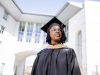 Portrait of Charis Brooks in graduation garb