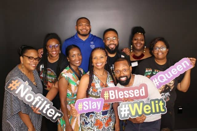 The Emory Black Employee Network sponsored a mixer as part of Juneteenth observances in 2022.