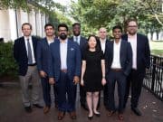 New faculty members standing outside of Goizueta