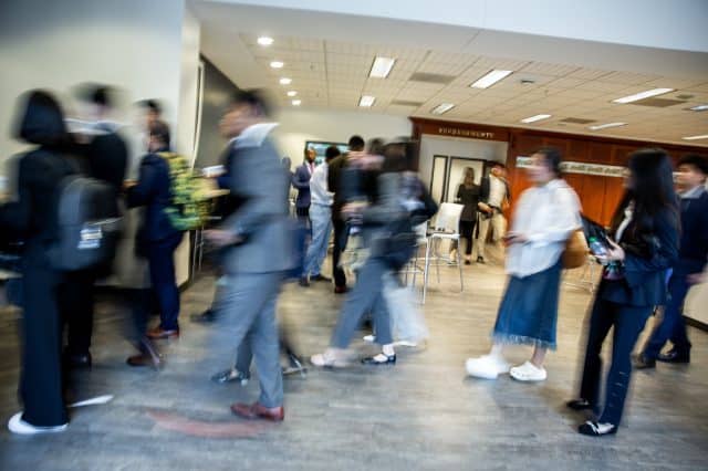 MSBA class of 2024 students arriving for their orientation at Goizueta Business School