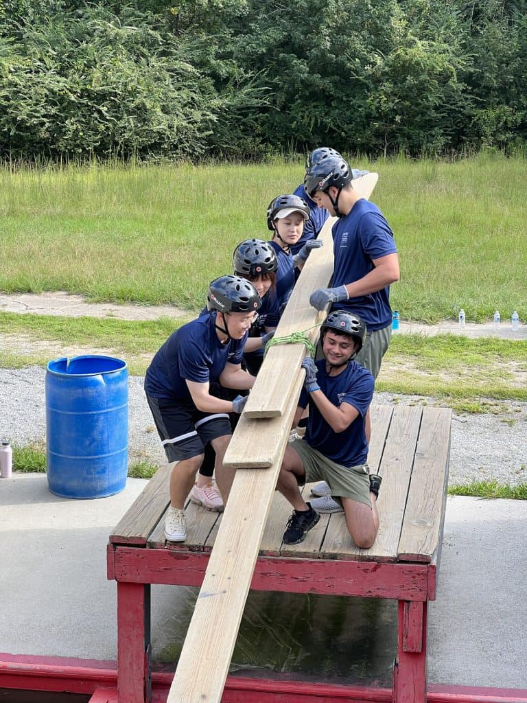 Master of Analytical Finance students participating in the Leadership Reaction Course challenge