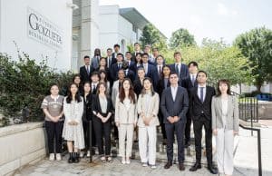 Goizueta's Master of Analytical Finance Class of 2024 poses for a group shot at their orientation event