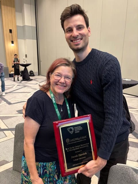 Jacob (Jake) Zureich 25PhD and Kristy Towry 08PhD, Professor Emerita of Accounting