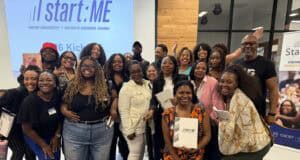 A group of entrepreneurs gathered at the Start:ME Accelerator 2026 kickoff event.