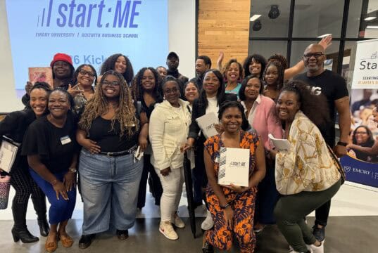 A group of entrepreneurs gathered at the Start:ME Accelerator 2026 kickoff event.