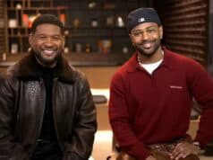 Screenshot of Usher, left, and Big Sean appearing together on "Good Morning America" on Feb. 2, 2026 to talk about the opening of the Entertainment Innovation & Incubator Hub in Detroit, MI.