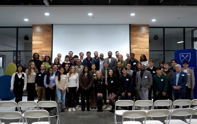 A group shot of the 2026 cohort of the Techstars Emory Founders Catalyst program at a spring kickoff event